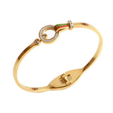 Crystal Spring Clasp Bangles Stainless Steel Charming Bracelet