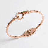 Crystal Spring Clasp Bangles Stainless Steel Charming Bracelet
