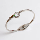 Crystal Spring Clasp Bangles Stainless Steel Charming Bracelet