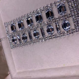 Crystal Geometric Bangle with Tassel Chain