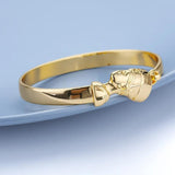 Egyptian Queen Nefertiti Bracelet Stainless Steel Ankh Cross Evil Eye Bangle