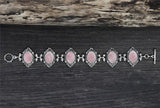 Vintage Oval Plant Flower Quartz Amethysts Bracelet For Women
