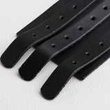 Faux Leather Hand Bone Rivets Wide Buckle Wristband Bracelet