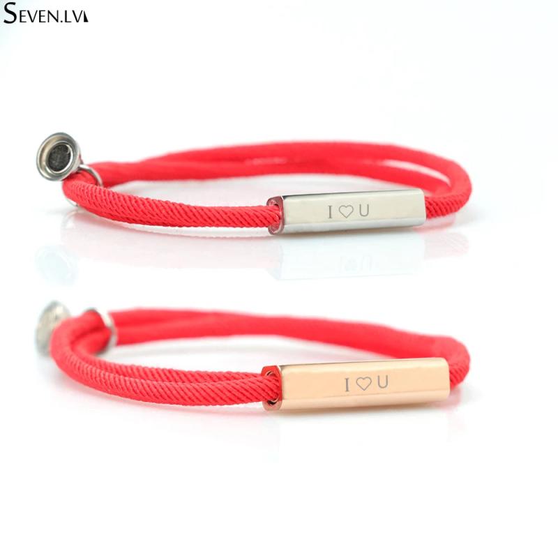 Magnet Charm Couples Name Bracelets Lucky Red Rope Letter Bracelet Set