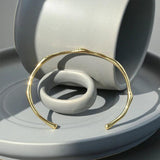 PrinSis Temperament INS Texture Bangle Bracelet For Women