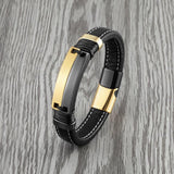 Double Row Stainless Steel Punk Couple Bracelet