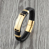 Double Row Stainless Steel Punk Couple Bracelet