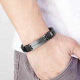 Double Row Stainless Steel Punk Couple Bracelet