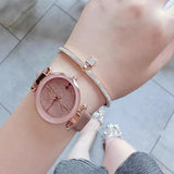 Crystal Lock Bangles for Women Stainless Steel Zirconia Charm Jewelry