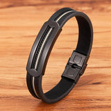 Men's Leather Bracelet Stainless Steel Birthday Gift