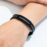 Men's Leather Bracelet Stainless Steel Birthday Gift