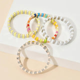 Enamel Tile Beads Bracelet Boho Stretch Jewelry Gift