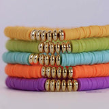 Polymer Clay Beaded Bracelet Heishi Stone Beads Women Jewelry