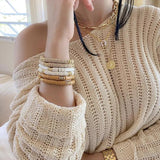 Polymer Clay Beaded Bracelet Heishi Stone Beads Women Jewelry