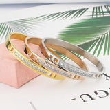 Crystal Bangle Bracelet Stainless Steel Women Party Gift