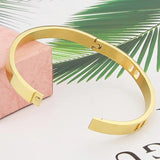 Crystal Bangle Bracelet Stainless Steel Women Party Gift