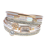 Glass Bracelet Leather Charm Bracelets for Women