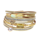 Glass Bracelet Leather Charm Bracelets for Women