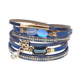 Glass Bracelet Leather Charm Bracelets for Women