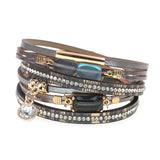 Glass Bracelet Leather Charm Bracelets for Women
