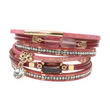 Glass Bracelet Leather Charm Bracelets for Women