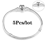 5Pcs/lot Basic Charm Bracelets DIY Snake Chain Bangles for Women Jewelry