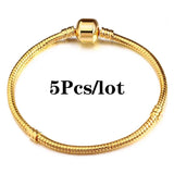 5Pcs/lot Basic Charm Bracelets DIY Snake Chain Bangles for Women Jewelry