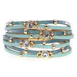 Bohemia Leather Bracelets for Women - Metal Beads Charm Bracelets