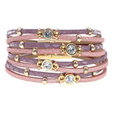 Bohemia Leather Bracelets for Women - Metal Beads Charm Bracelets