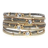 Bohemia Leather Bracelets for Women - Metal Beads Charm Bracelets