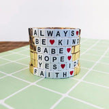 Hot Tile Bracelet Charms Love Heart Women Kids Jewelry Engraved Letter Bracelet