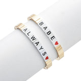 Hot Tile Bracelet Charms Love Heart Women Kids Jewelry Engraved Letter Bracelet