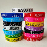 20PCS Jesus Wristband Silicone Bracelets Religious Rubber Band