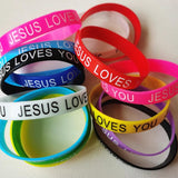 20PCS Jesus Wristband Silicone Bracelets Religious Rubber Band