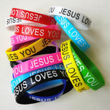 20PCS Jesus Wristband Silicone Bracelets Religious Rubber Band