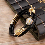 Punk Dragon Shape Leather Bracelet with Magnetic Clasp