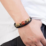 Punk Dragon Shape Leather Bracelet with Magnetic Clasp
