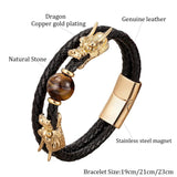 Punk Dragon Shape Leather Bracelet with Magnetic Clasp