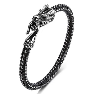 Dragon Head Bracelet Men Leather Wristband Gift