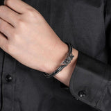 Dragon Head Bracelet Men Leather Wristband Gift