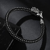 Dragon Head Bracelet Men Leather Wristband Gift