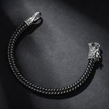 Dragon Head Bracelet Men Leather Wristband Gift