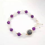 Natural Amethyst Moonstone Stress Relief Bracelet