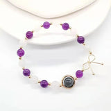 Natural Amethyst Moonstone Stress Relief Bracelet