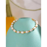 Freshwater Pearls Bracelet Bangle Women Stainless Steel Beads Jewelry