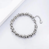 Punk Stainless Steel Beaded Chain Bracelet Gothic Bangles
