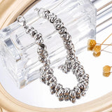 Punk Stainless Steel Beaded Chain Bracelet Gothic Bangles