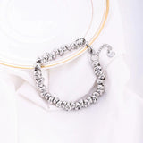 Punk Stainless Steel Beaded Chain Bracelet Gothic Bangles