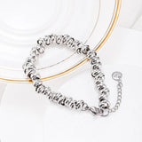 Punk Stainless Steel Beaded Chain Bracelet Gothic Bangles