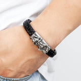 Men Leather Bracelets Skull Owl Scorpion Snake Wrap Bracelets